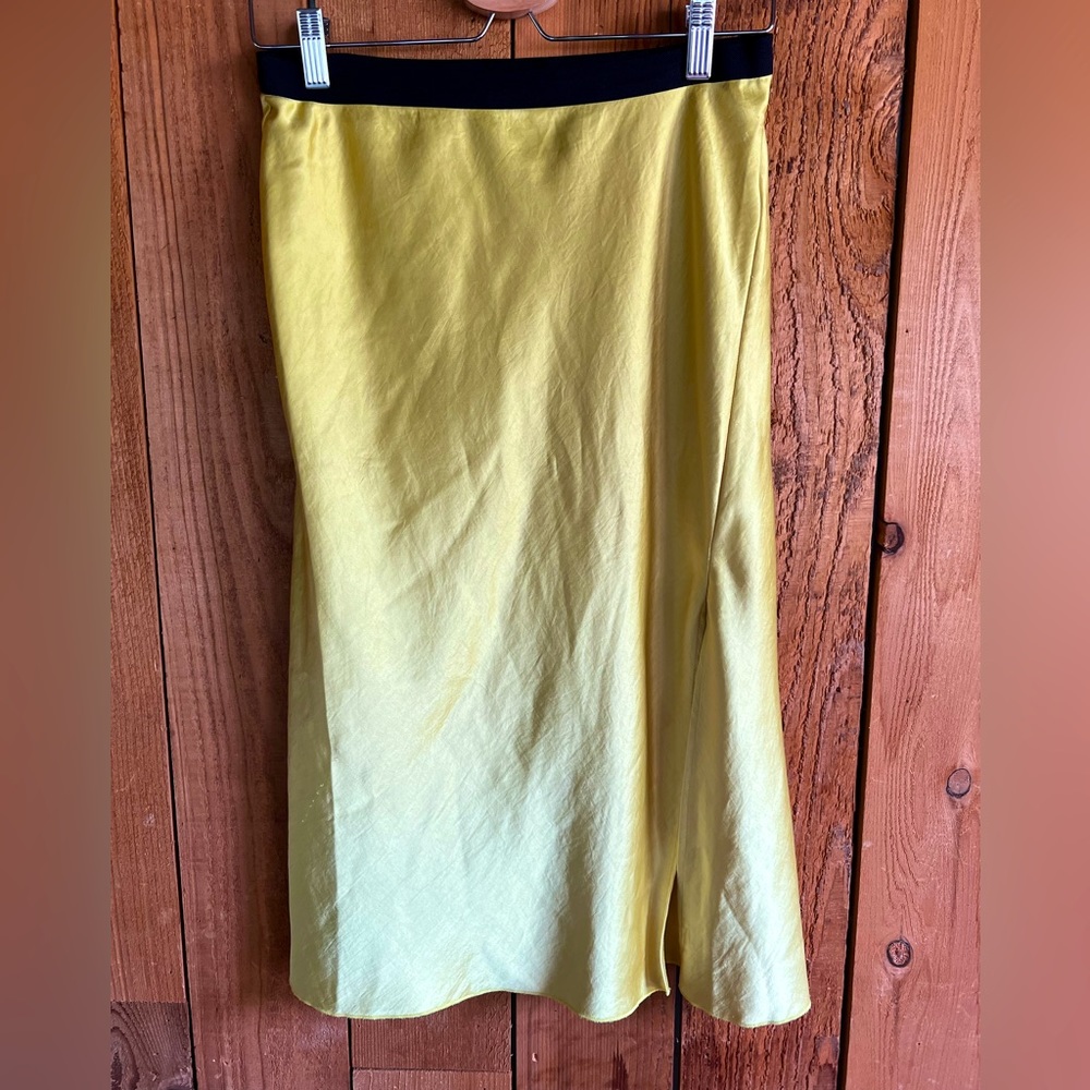 ATM Satin midi skirt with slit